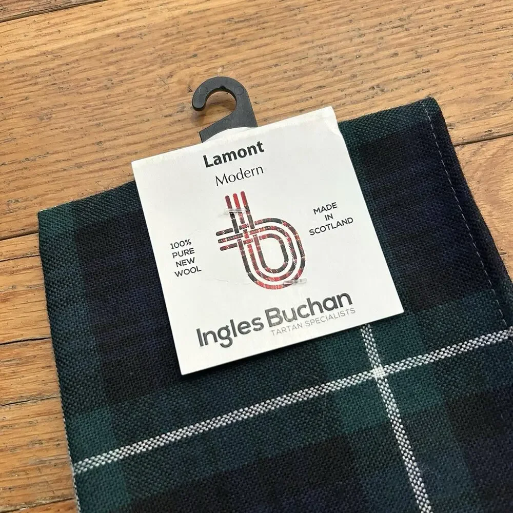 NEW Lamont Ingles Buchan 100% Pure New Wool Modern Plaid Tartan Scarf